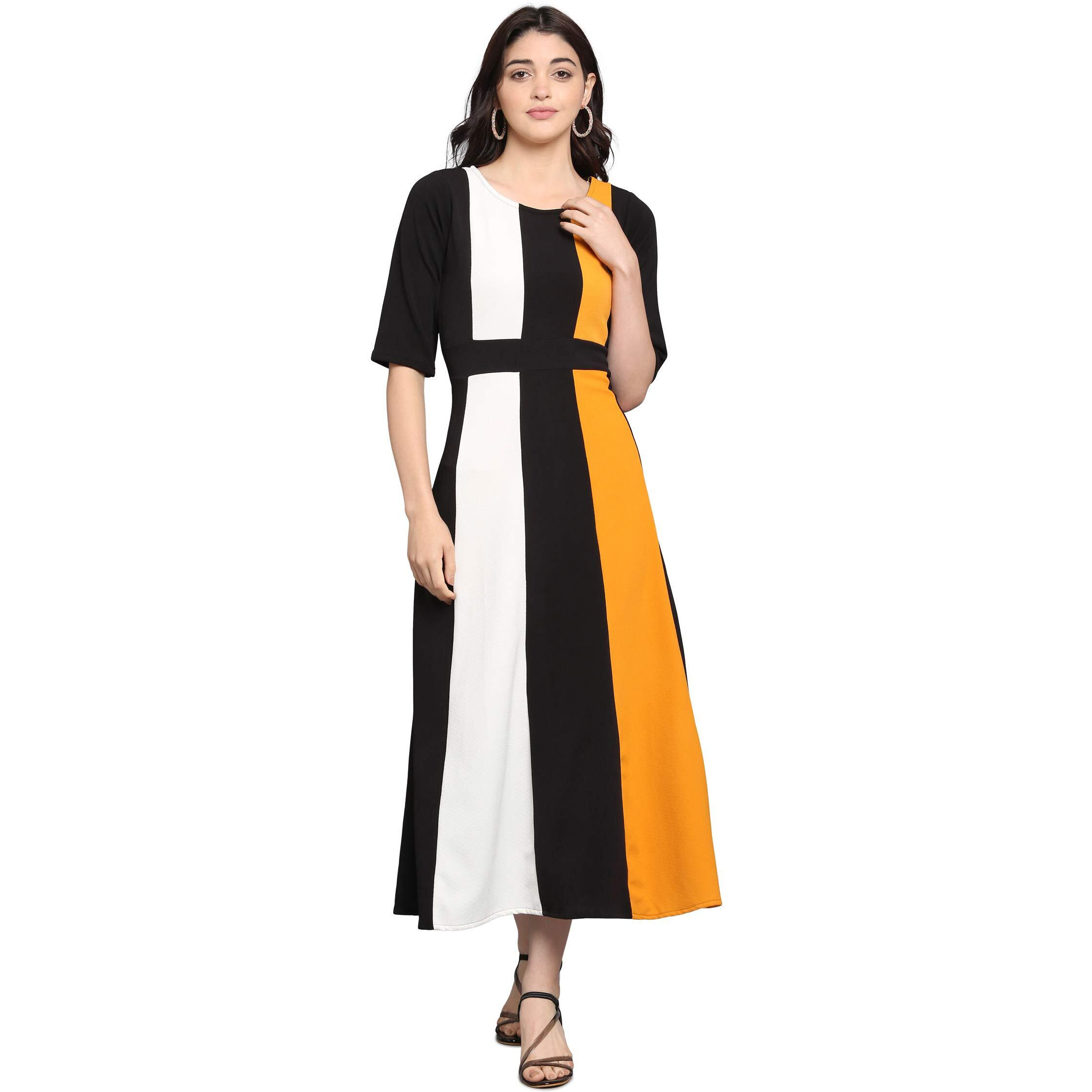 Purvaja Women's Corduroy Empire Waist Maxi Cocktail Dress (Lucy-022-Yw-Bl-L_Black