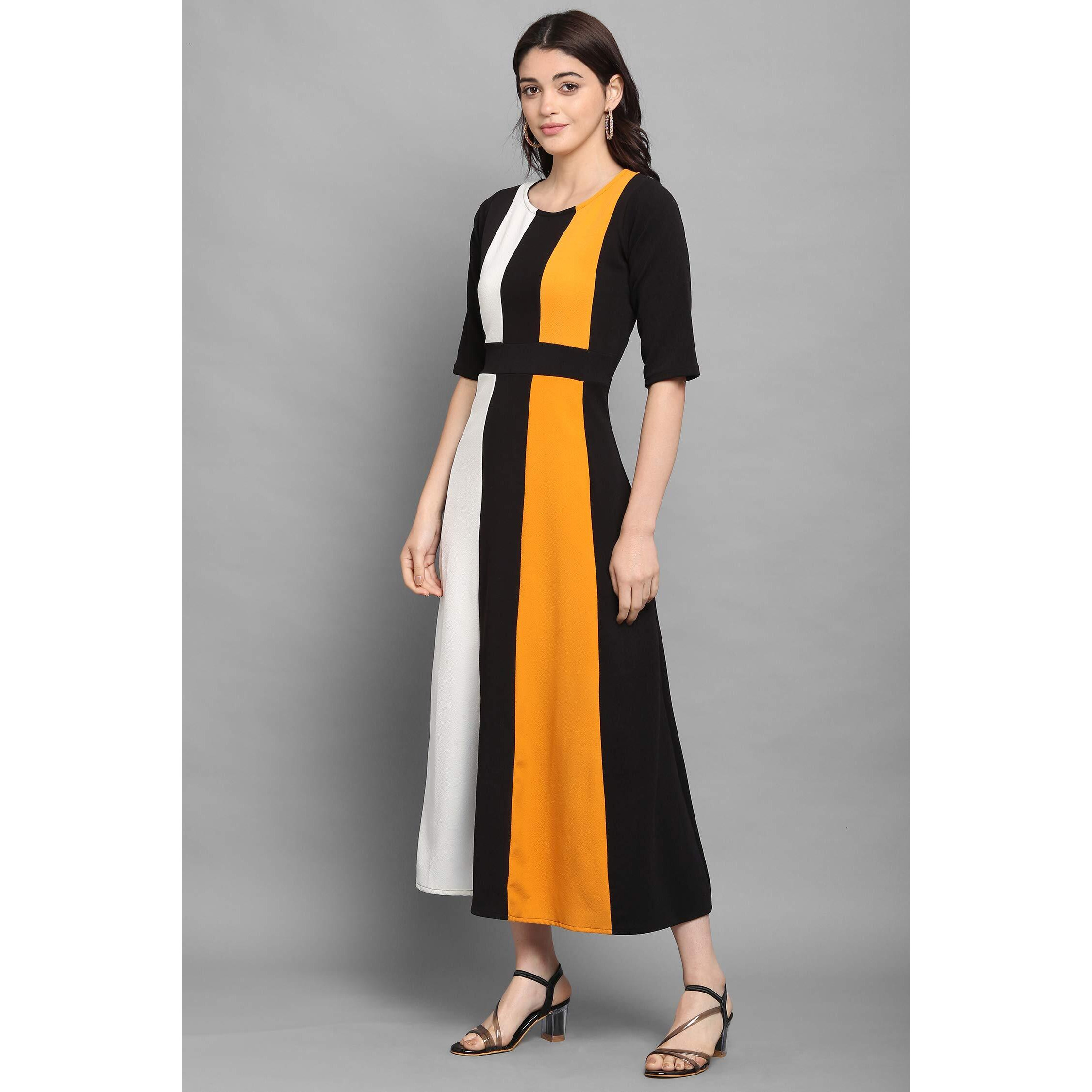 Purvaja Women's Corduroy Empire Waist Maxi Cocktail Dress (Lucy-022-Yw-Bl-L_Black