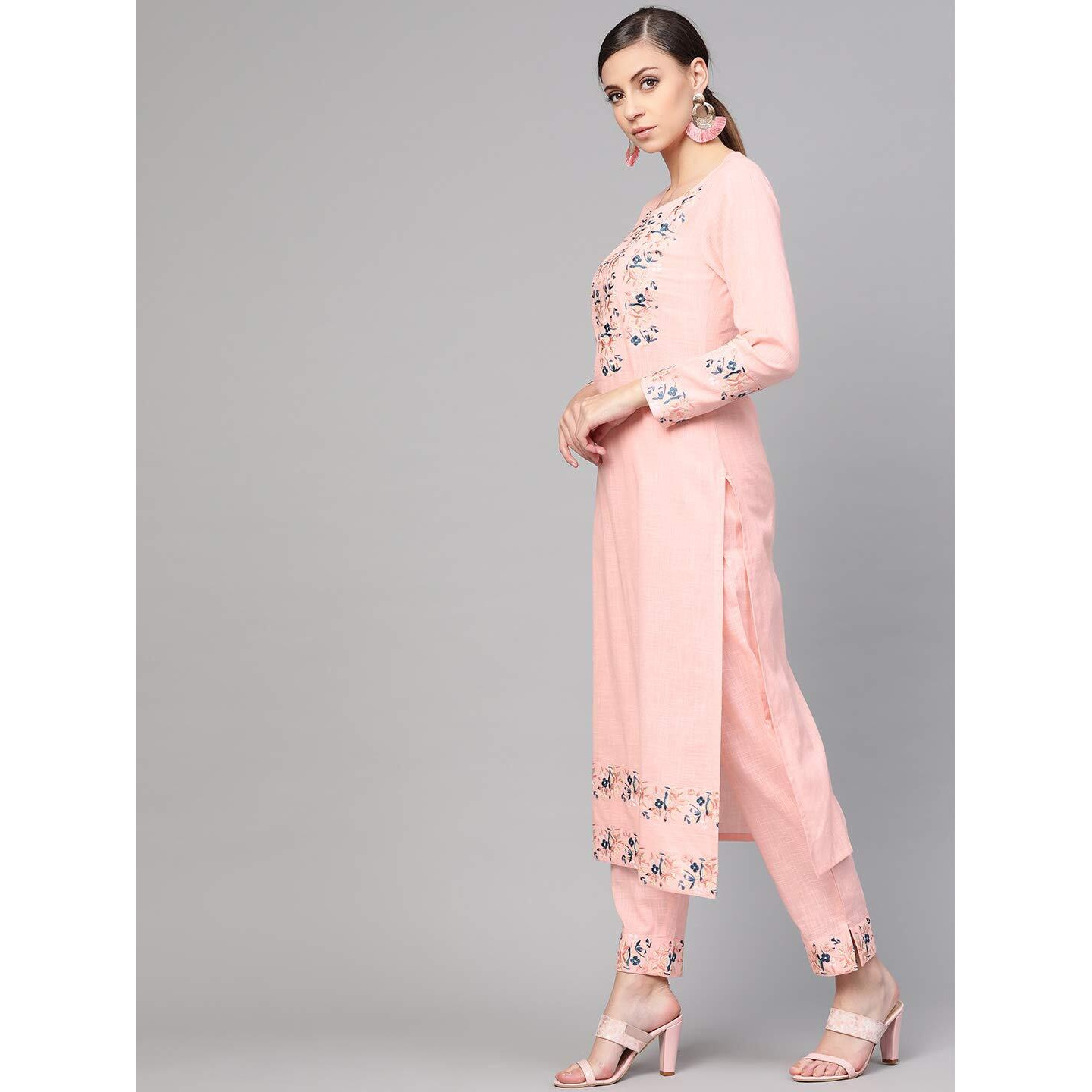 Idalia Baby Pink Embroidered Kurta With Pants