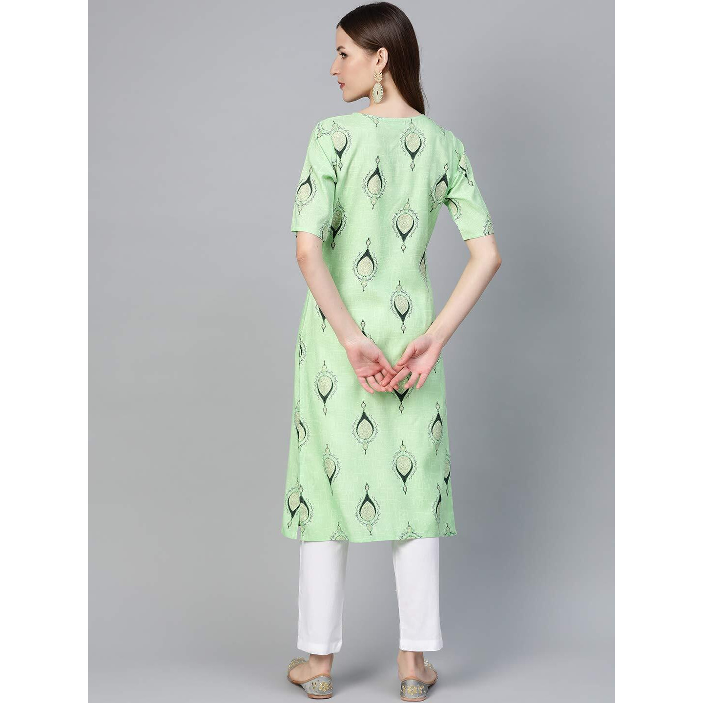 Idalia Sage Green Rayon Kurta Set