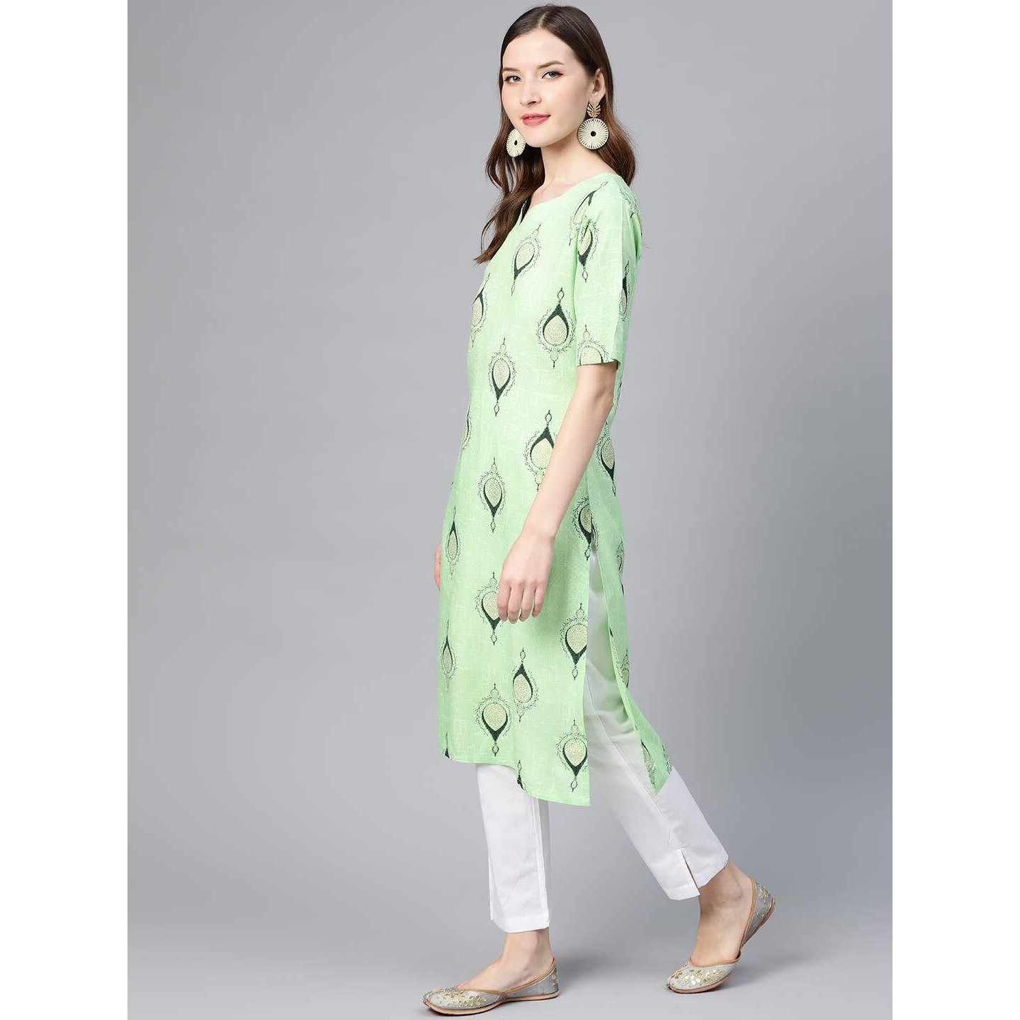 Idalia Sage Green Rayon Kurta Set