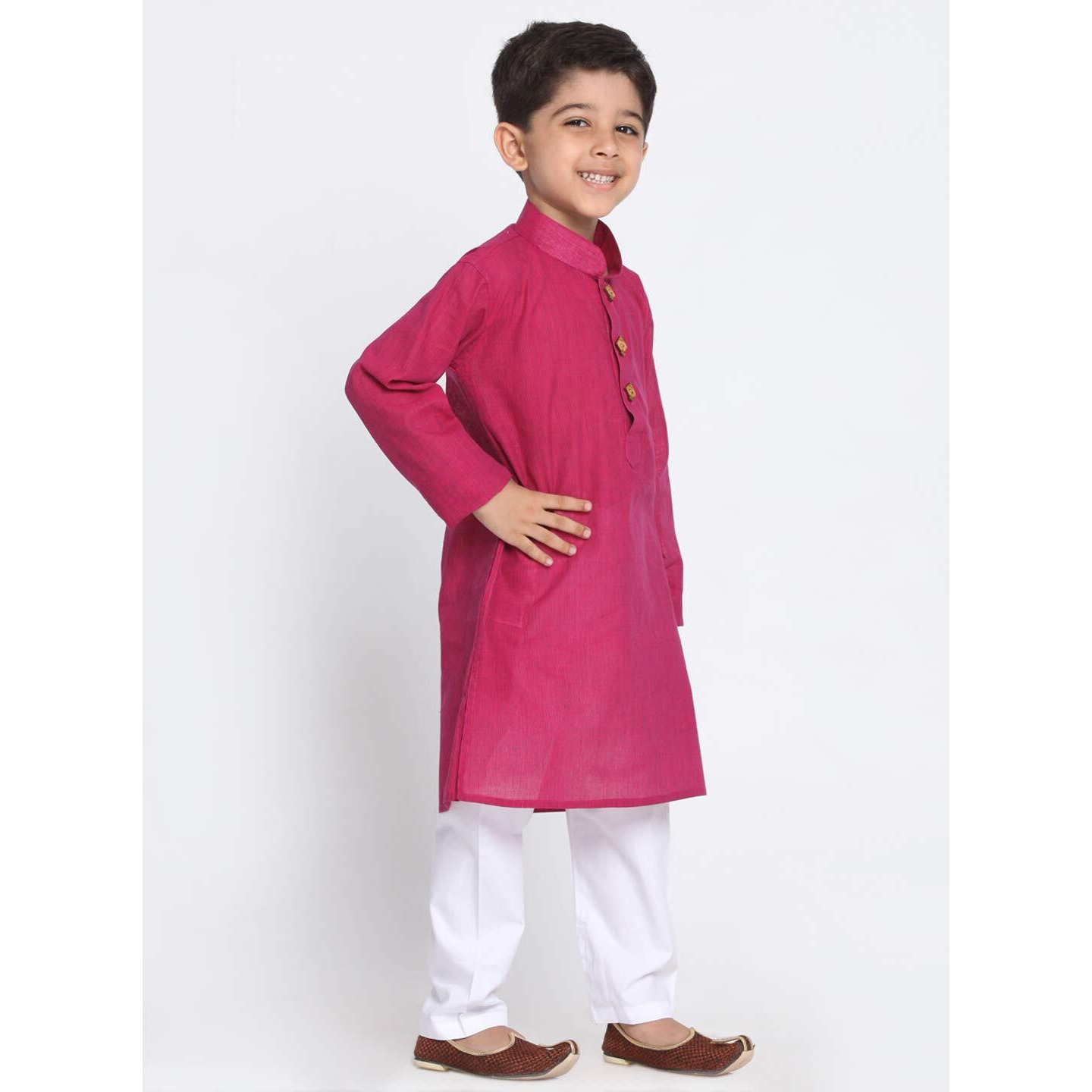 Jbn Creation Boys Pure Cotton Purple And White Kurta Pyjama Set - Ethnic Elegance For Festivals | Comfortable Traditional Pure South Handloom Cotton Kurta Pyjama For Kids_Jbnbk070Punpwh_34