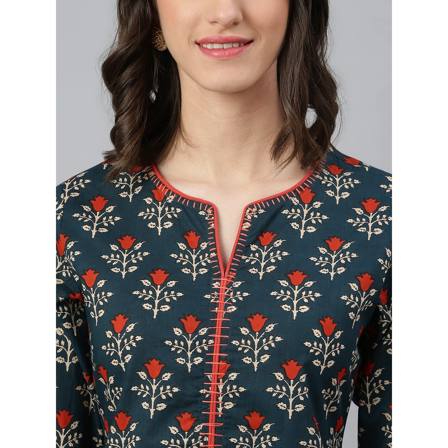 Idalia Navy Blue Printed Kurta