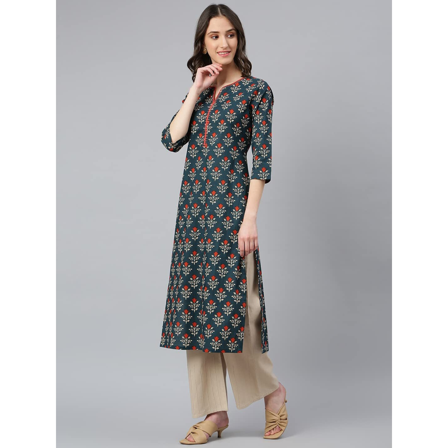 Idalia Navy Blue Printed Kurta