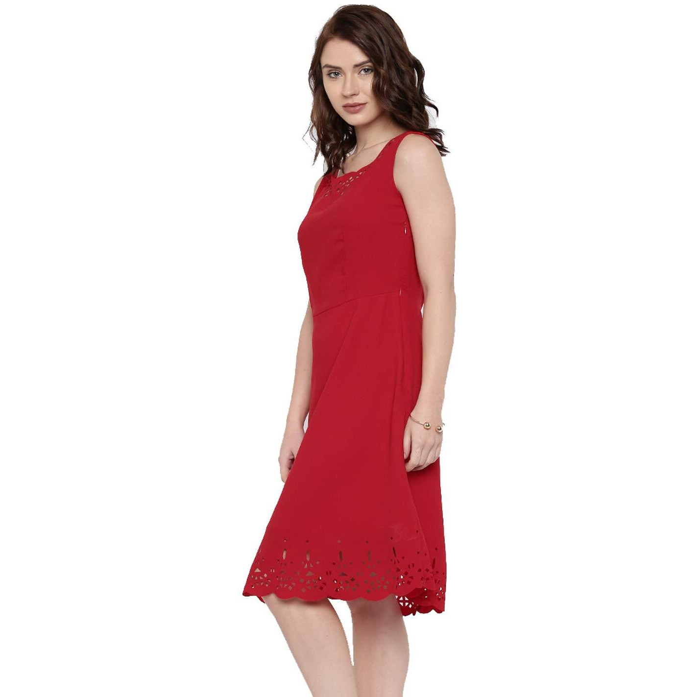 Rare Women's A-Line Dress (Ep1422-M, Red, Medium)