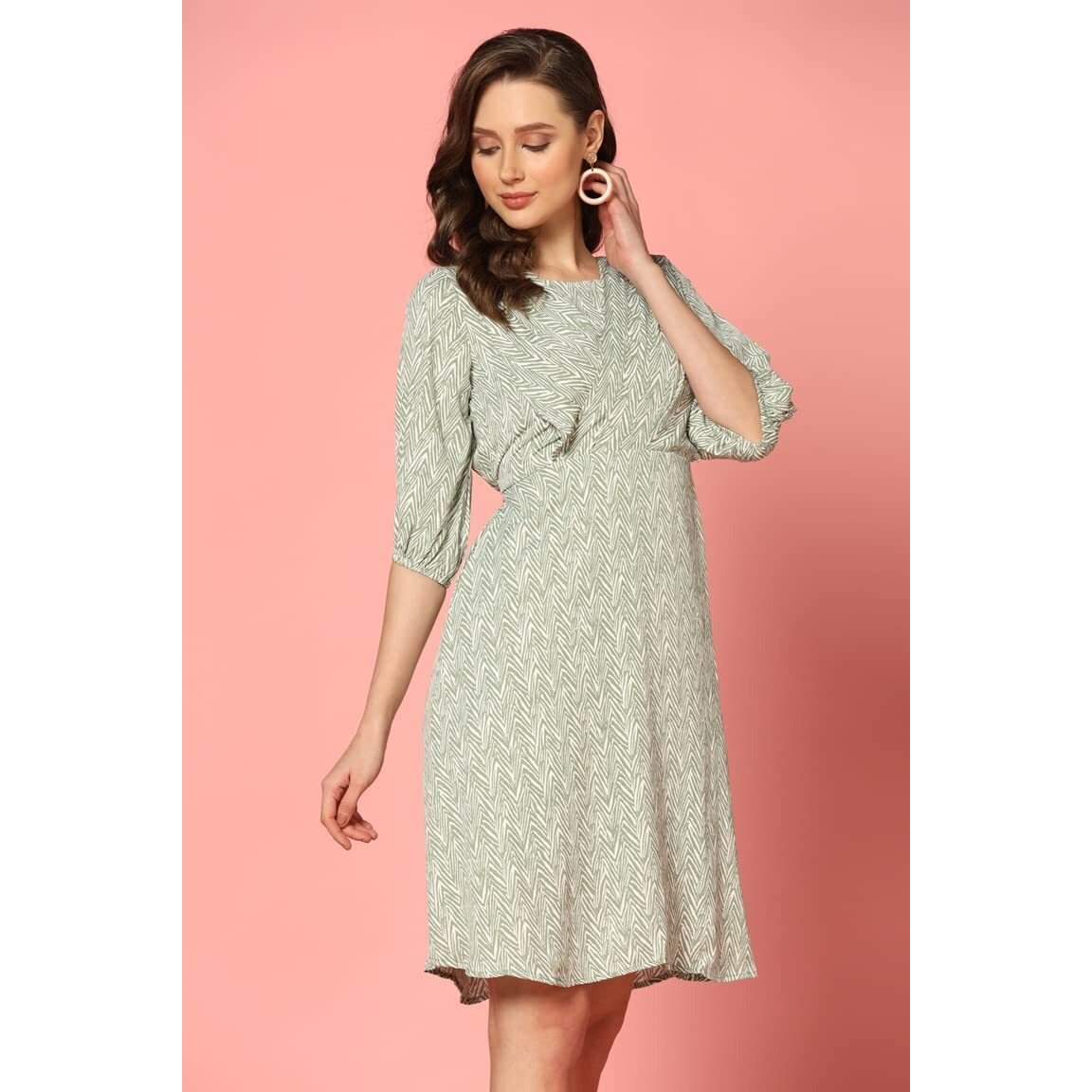 Leriya Fashion One Piece Dress For Women| Midi Dress For Women| Birthday Dress For Women (Xx-Large, Pista)