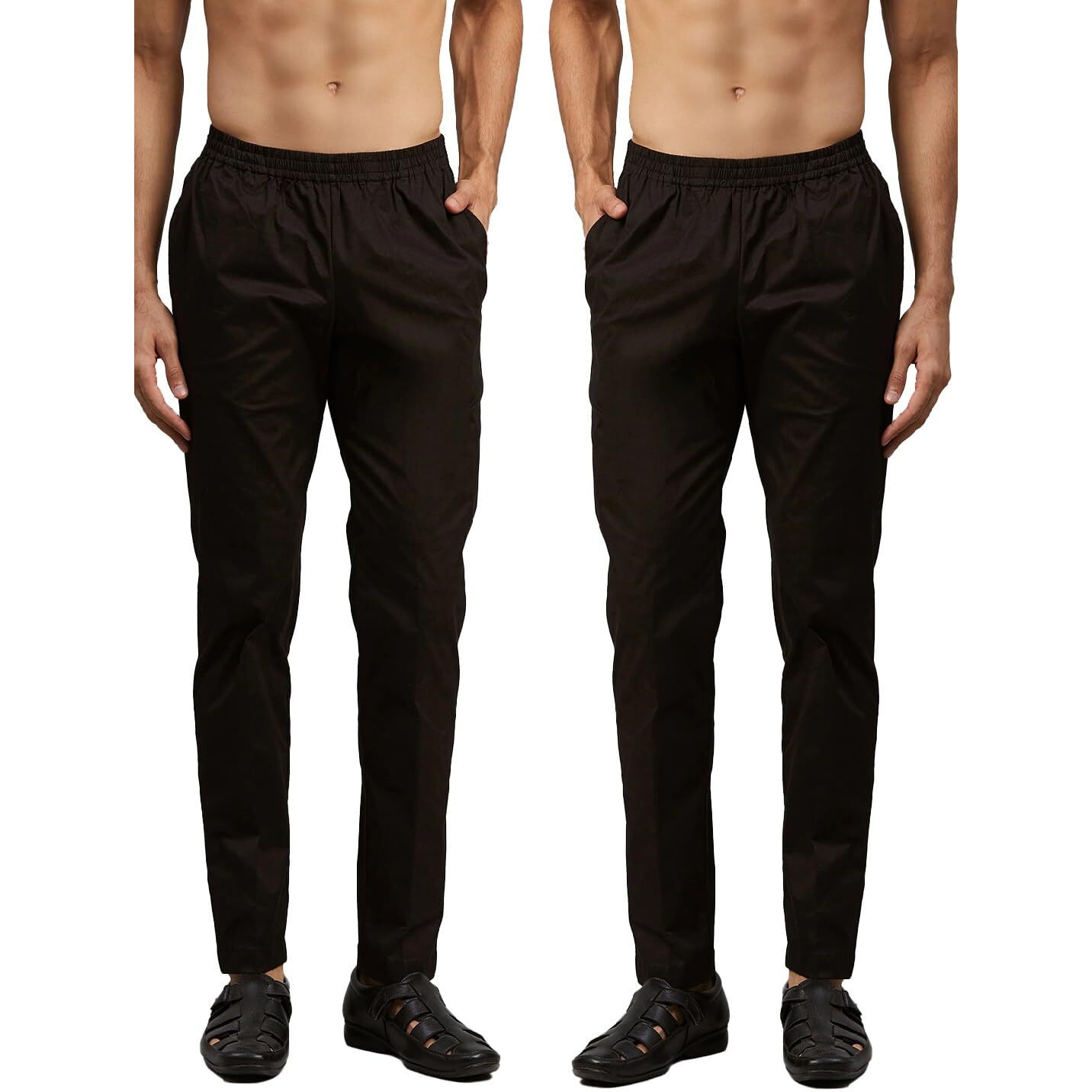 See Designs Men Black Solid Pure Cotton Men's Pyjama (Pack Of 2)_Sdcbpj152Xxxl