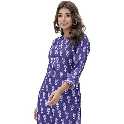 Lookmark Women's Printed Cotton Blend Straight Kurta Pant Set - Elegant Ethnic Wear Ensemble For Modern Women, Perfect For Any Occasion (Az-Lm-P6-Ks2115-Xxl) Violet