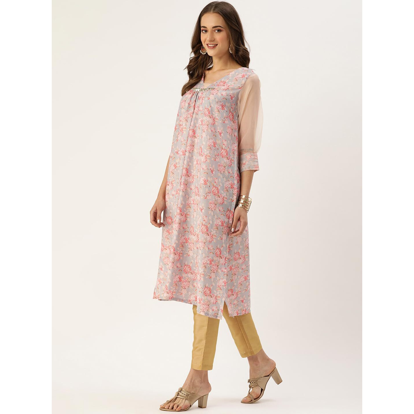 Varanga Women's Silk Regular Kurta Set (Nv_Vkur112510414_Purple