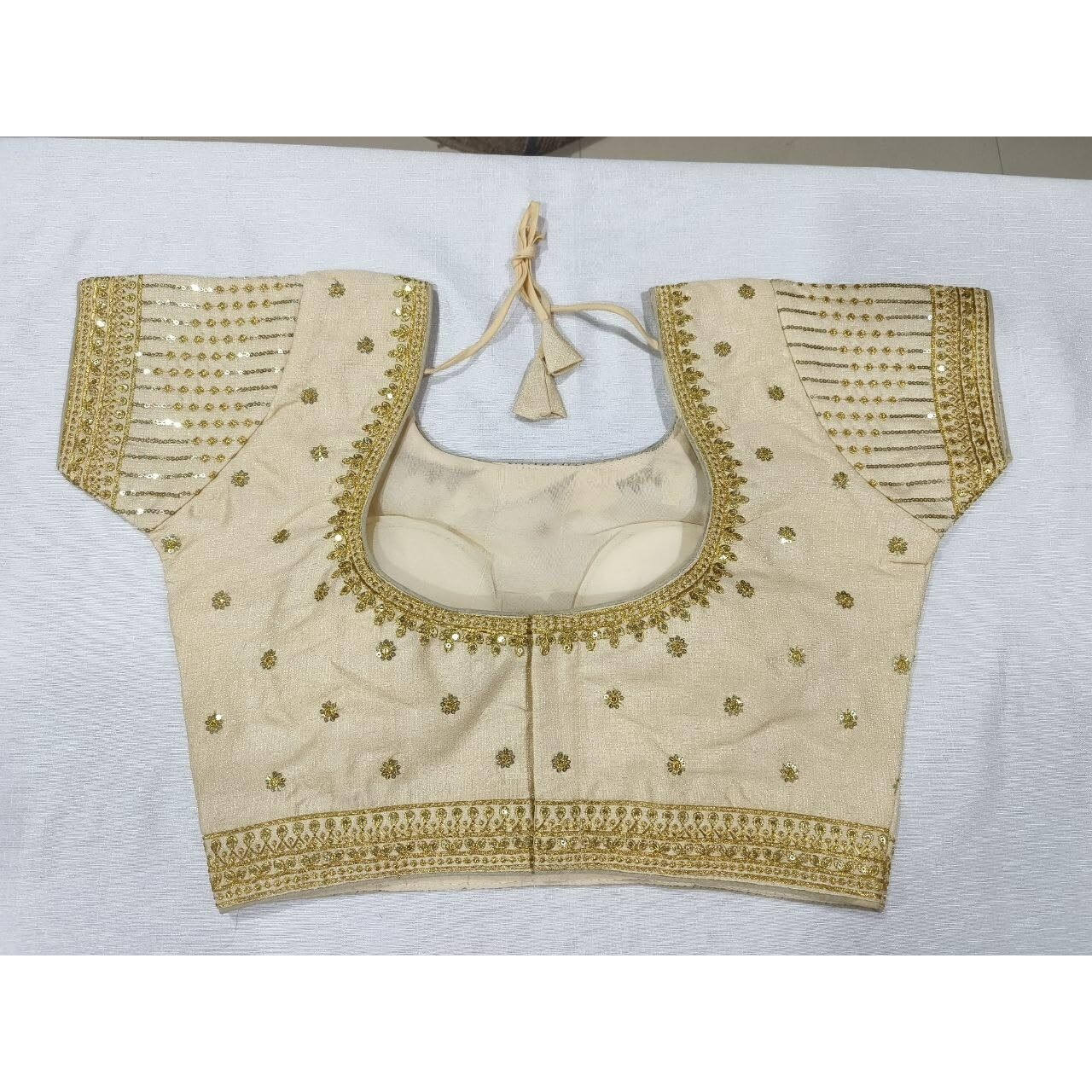 Vihu Fashion Women's Heavy Milan Silk Short Sleeve Regular Blouse (Vf Farma 2102 Gold 36