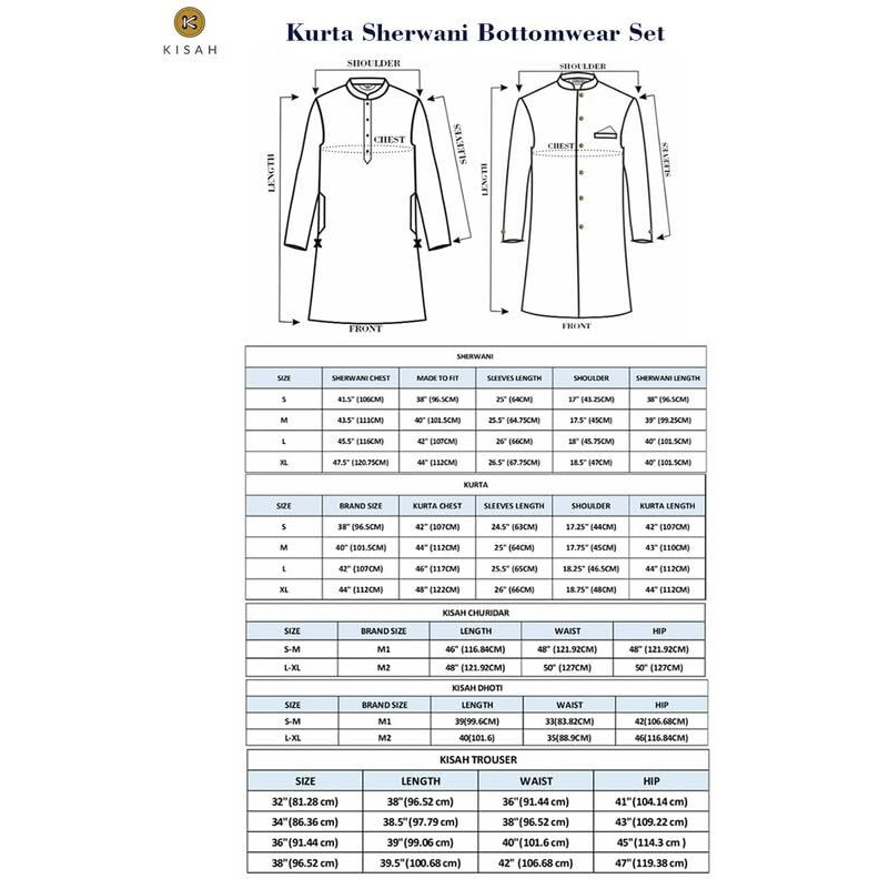 Kisah Men's Ethnic Wear Silk Blend Woven Design Regular Fit Olive-White Kurta Indo-Western Sherwani Set Indo-Western|44