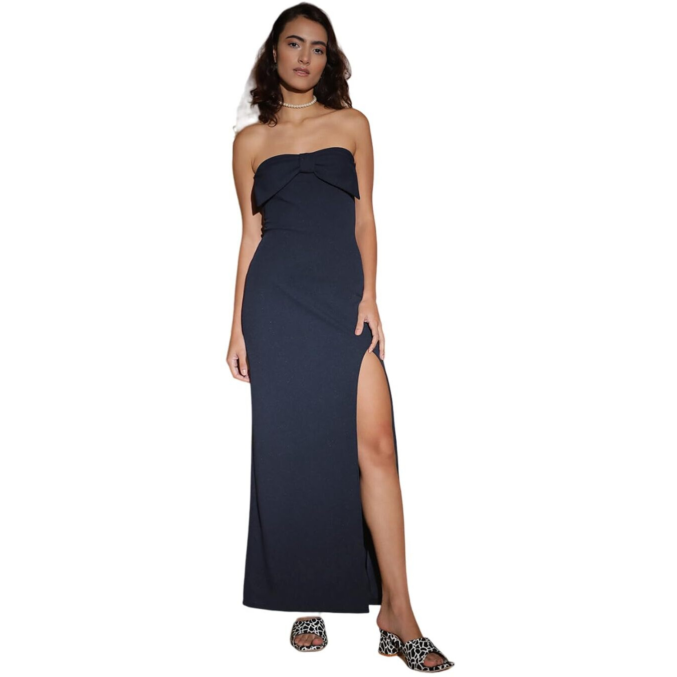Kotty Women's Strapless Sheath Maxi Dress(Blue,L)