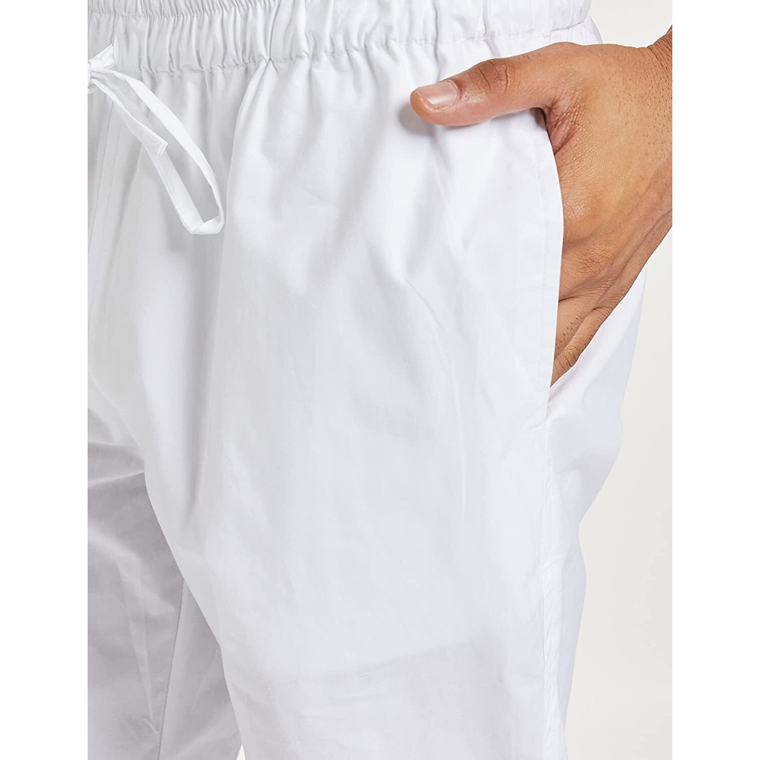 See Designs White Cotton Regular Fit Pyjamas N Elasticated Waistband_Sdpj100S