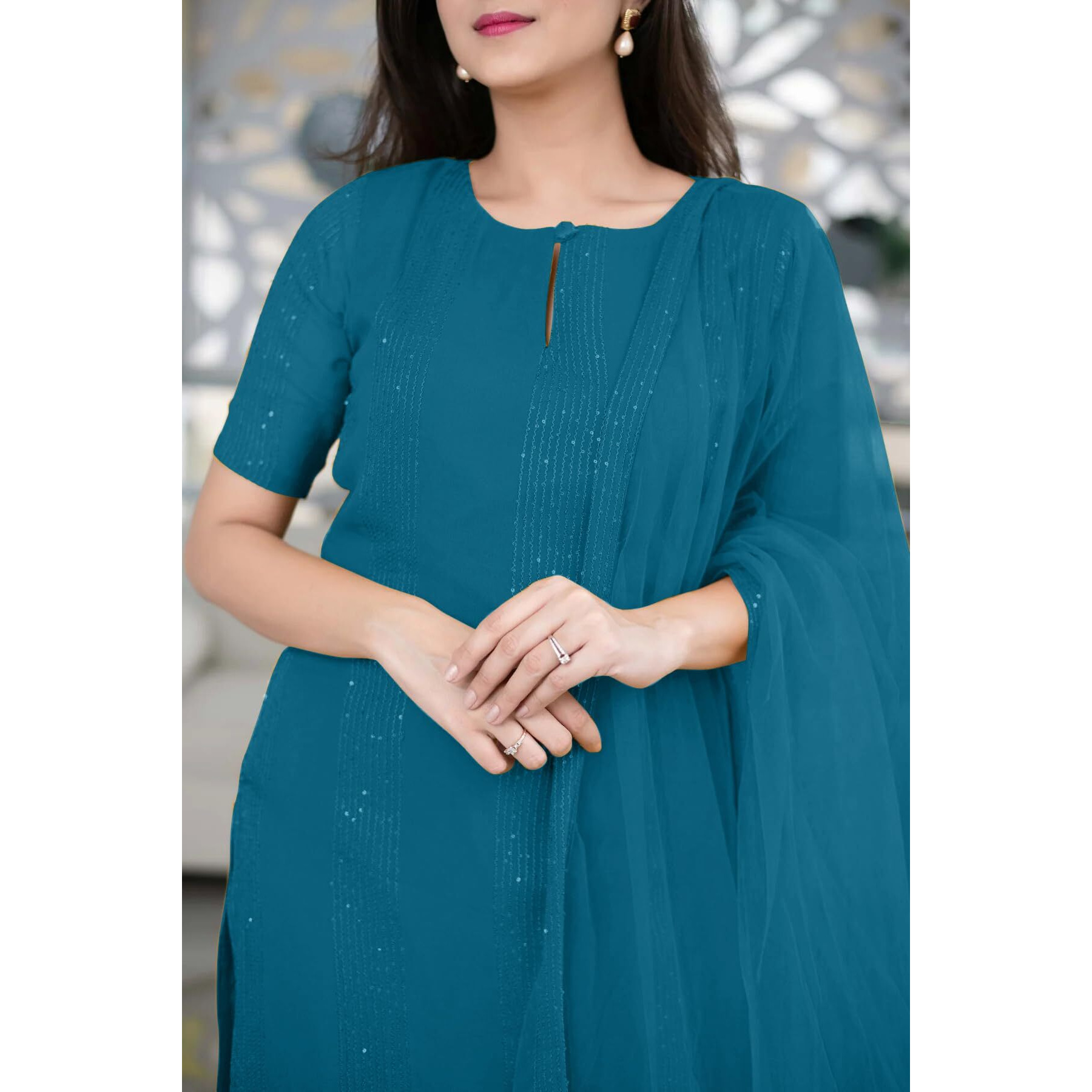 Fashion Basket Georgette Kurta Set With Dupatta For Women
