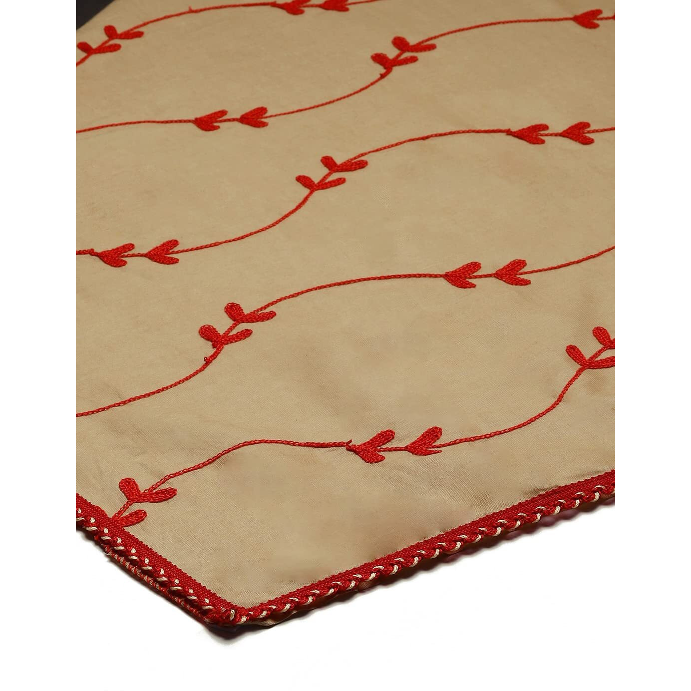 Weavers Villa Women's Floral Cotton Embroided Dupatta, Chunni (Beige), 2.25 Mtrs