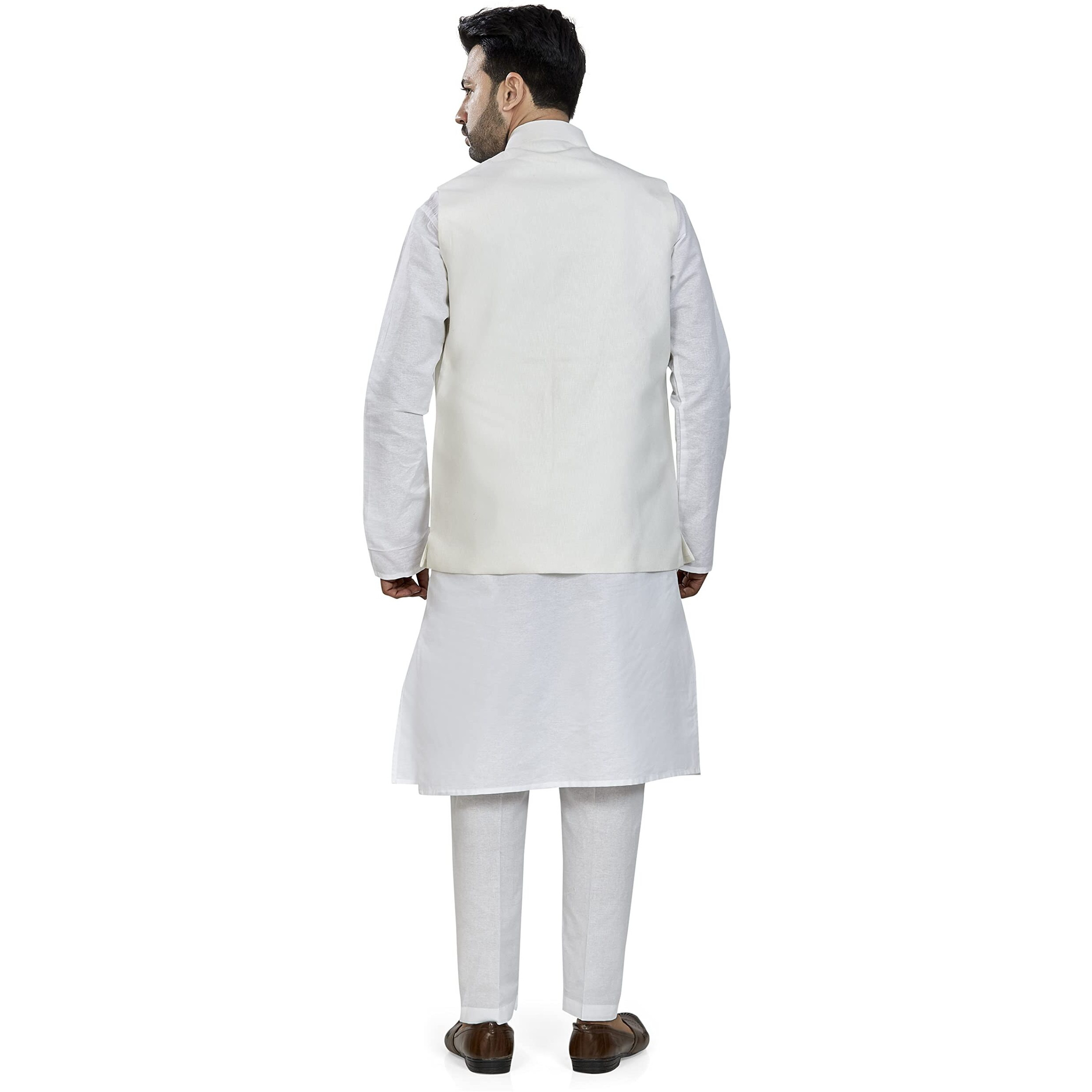 Be Active Men's Linen Blend Nehru Jacket With Mandarin Collar || Ethnic Koti For Men || Men Koti Formal|| Men Koti Wedding (Rfkt0001-16-Set-Xl)