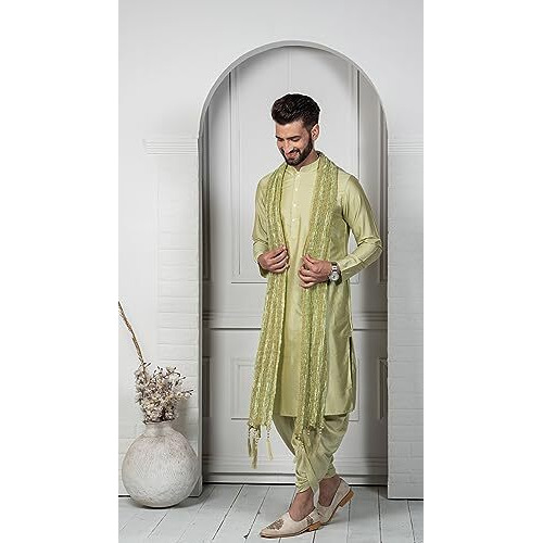 Kisah Long Sleeves Straight Kurta Set With Dupatta, Full Sleaves, Knee Length, Straight, Regular Fit, Mandarin Collar Ethnic Wear|38