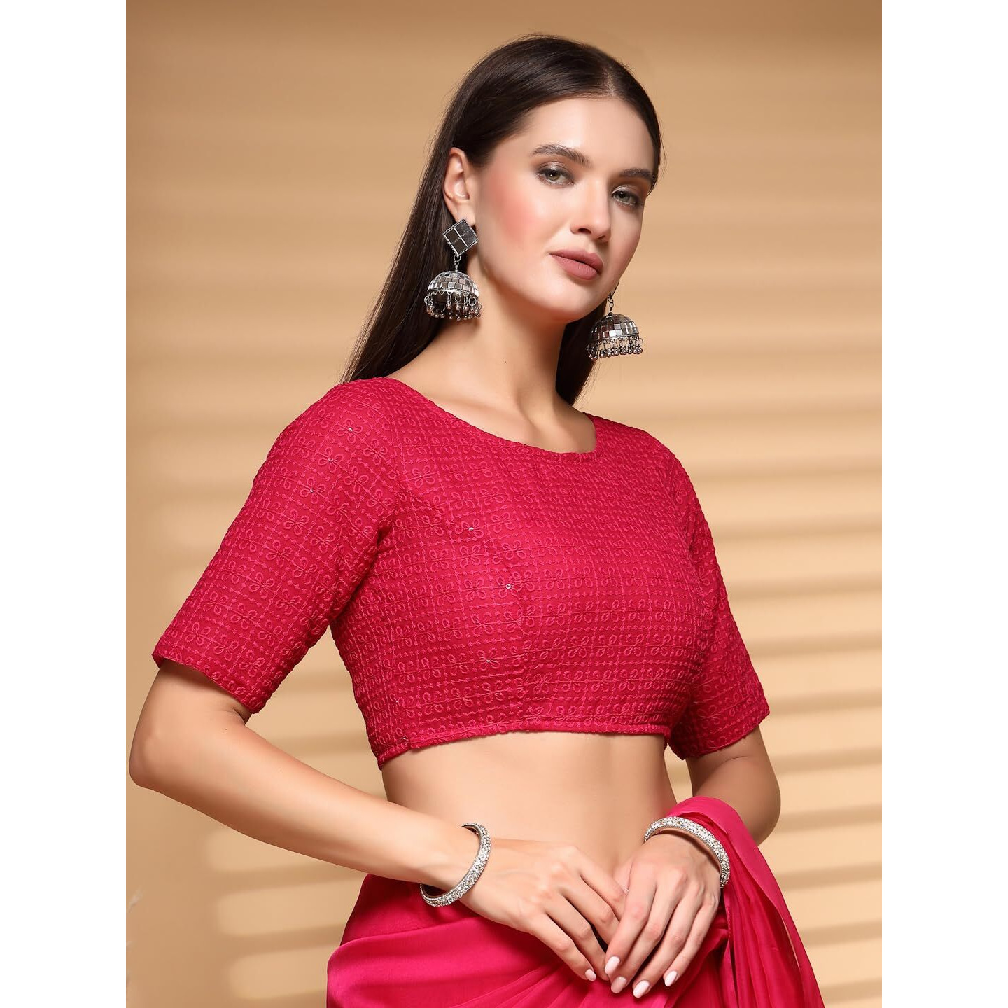 Oomph Readymade Blouse For Women, Cotton, Boat Neck, Rbbl585