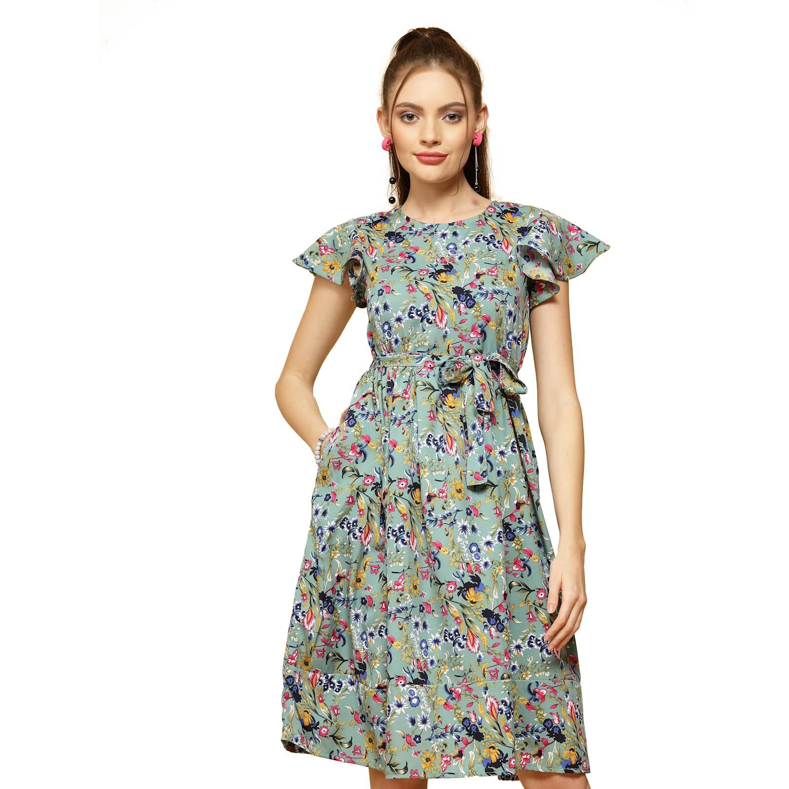 Oomph Women's Western & Fusion Wear Western Dresses For Women Blue - Md805