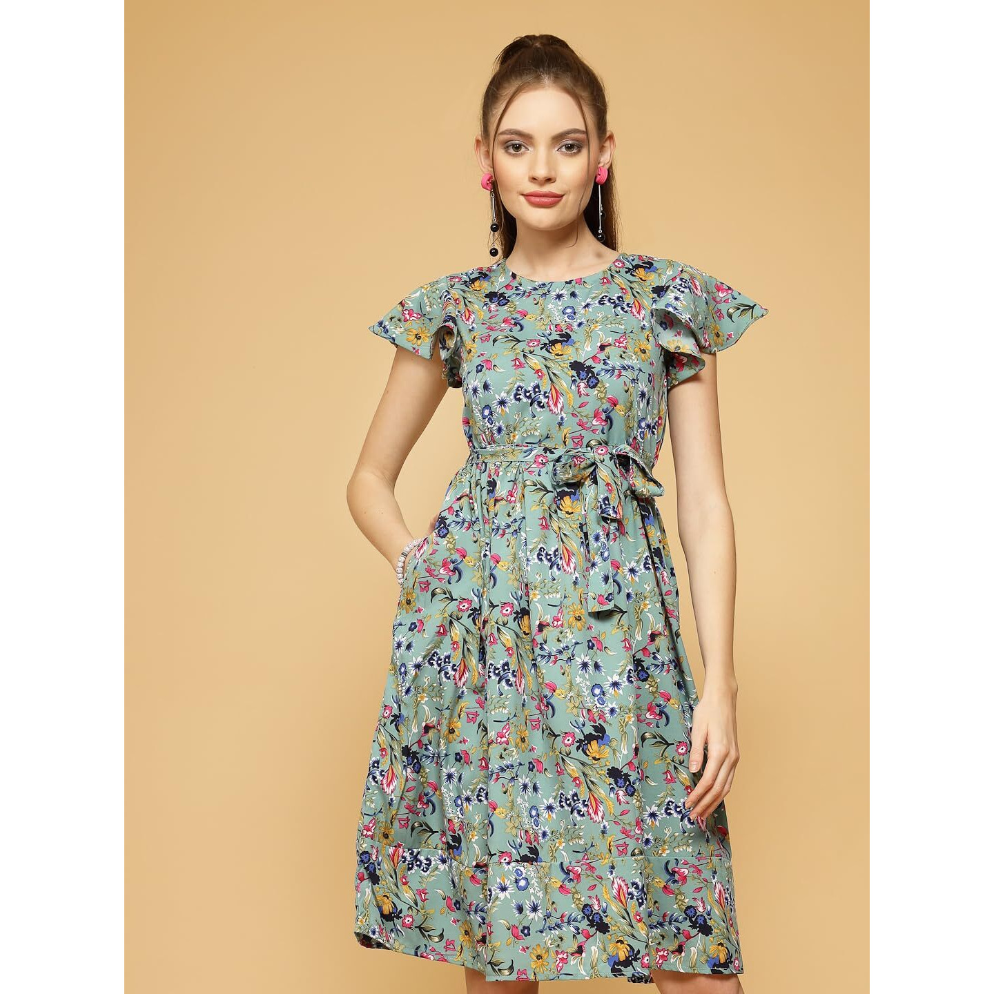 Oomph Women's Western & Fusion Wear Western Dresses For Women Blue - Md805
