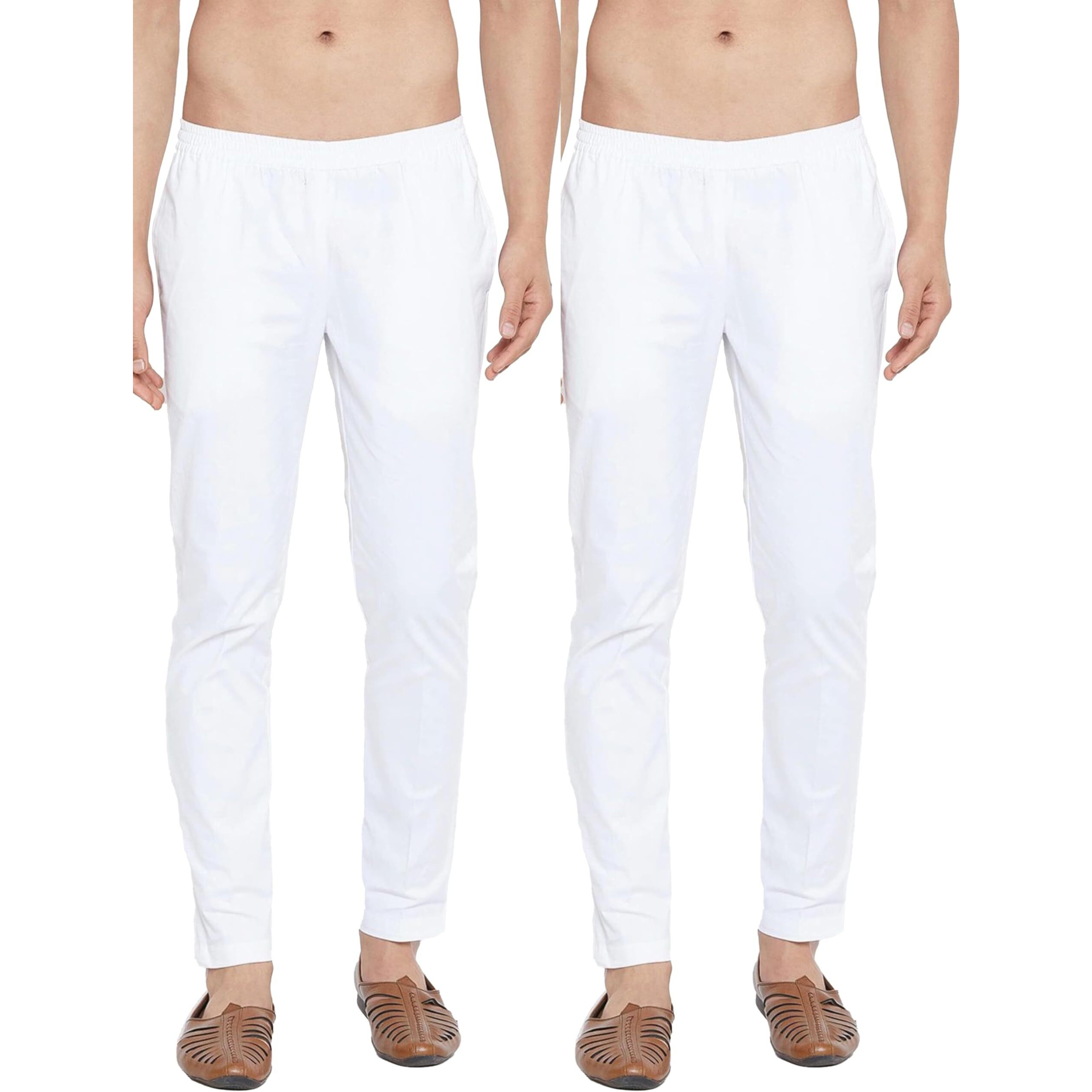 See Designs Men White Solid Pure Cotton Men's Pyjama (Pack Of 2)_Sdcbpj151Xxl