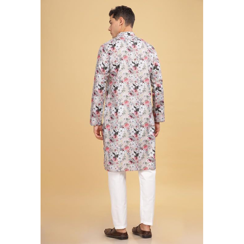 Be Active Men's Cotton Blend Regular Kurta (My0020 0_Multicolour