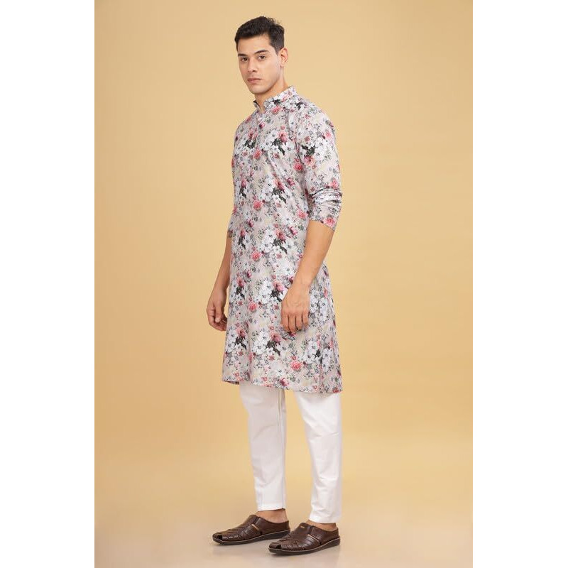 Be Active Men's Cotton Blend Regular Kurta (My0020 0_Multicolour