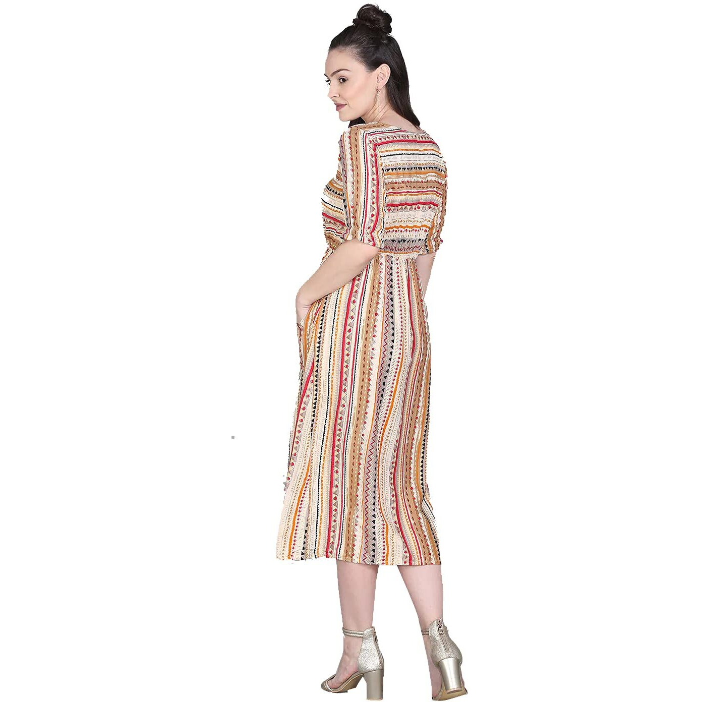 Dhruvi Trendz Women Cotton Blend Kurties Regular Fit Casual Fancy (D-K2500_White_Xl)