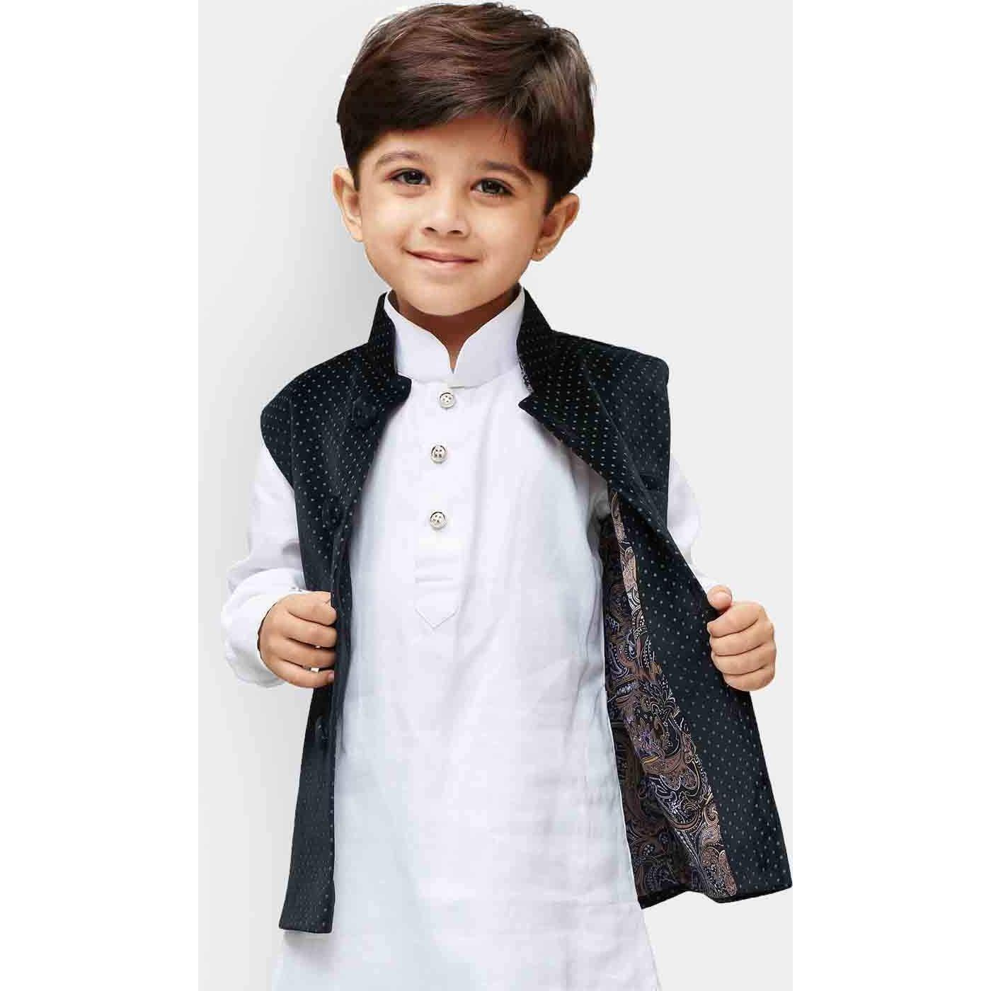 Jbn Creation Boys' Black Velvet Nehru Jacket_Vasbjbl014_32
