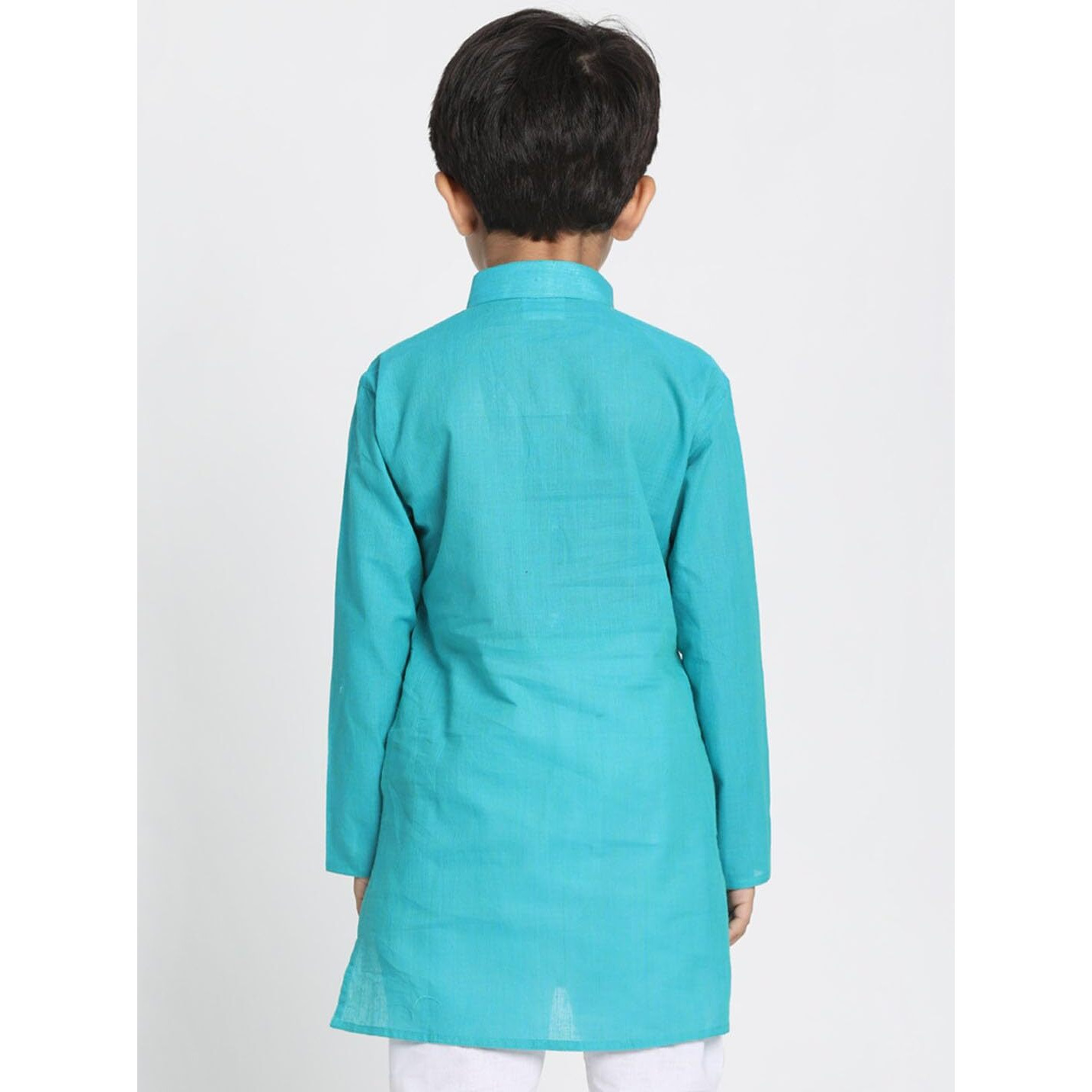 Jbn Creation Cotton Regular Boys' Cyan Handloom Kurta (Jbnbk066Ma_36