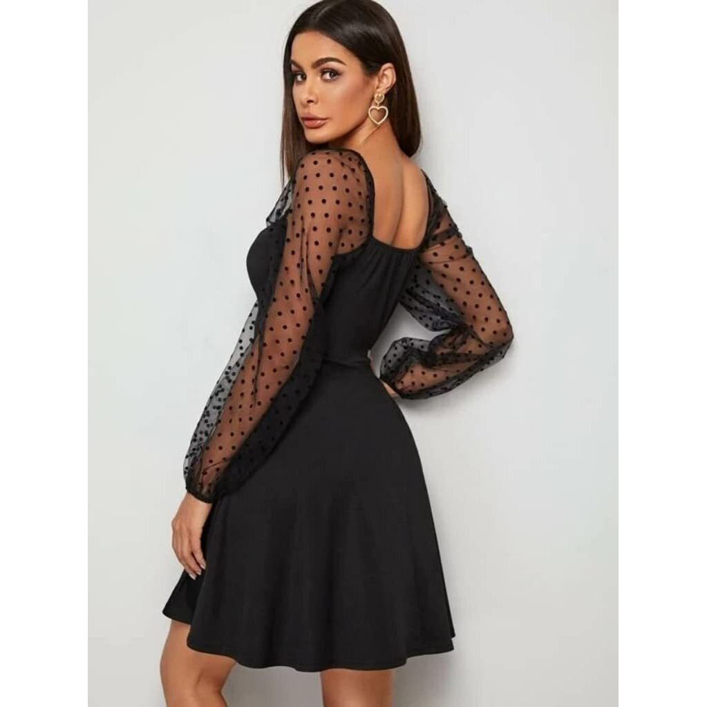 Leriya Fashion One Piece Dress For Women| Midi Dress For Women| Birthday Dress For Women (X-Large, Black)