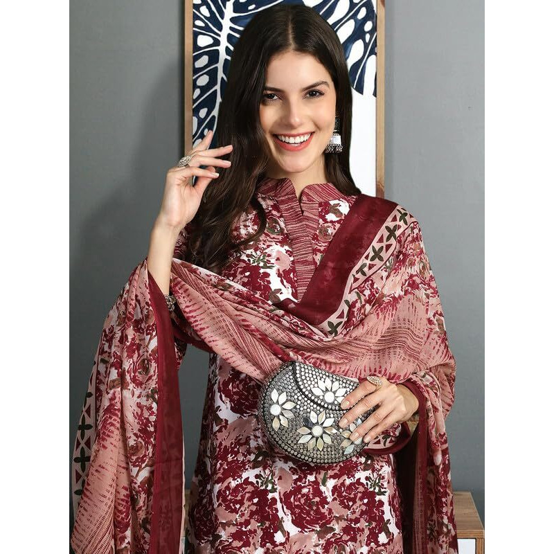 Pinkmint Women's Kurta Set Ll Cotton Printed Ethnic Set Ll Dupatta Set Ll Suit Set