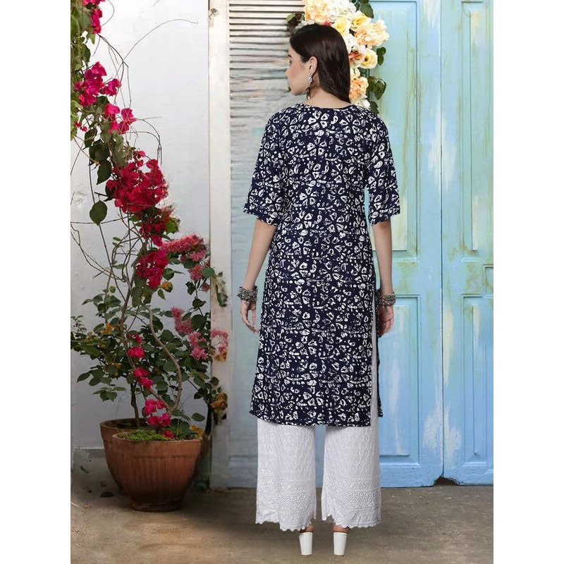 Pikmint Women's Crepe Kurti For Women's Ethnic Printed Kurti For Women's (Pack Of 5)