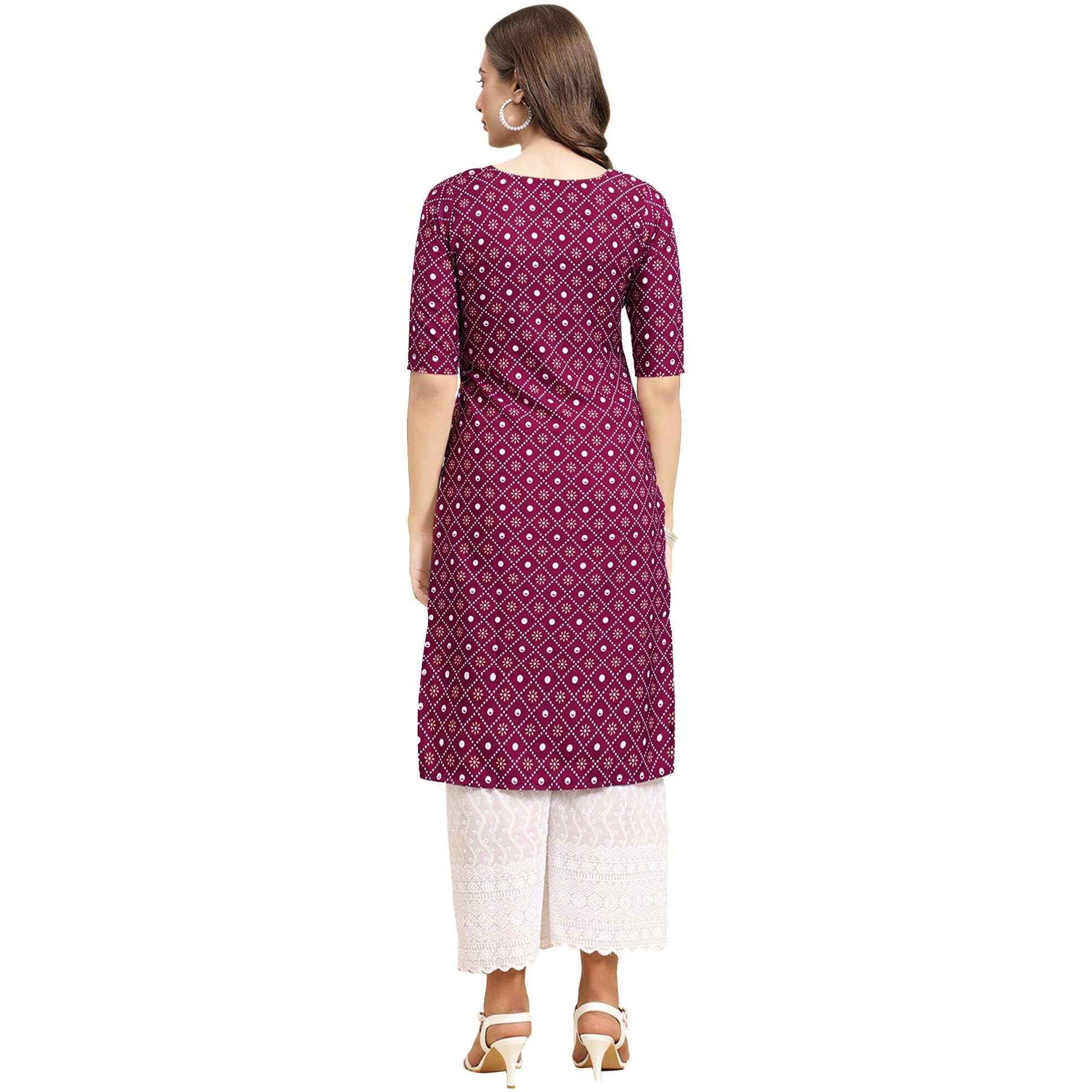 Pinkmint Women's Crepe Digital Print Straight Kurta [Pack Of 2](Av-337-355-Xl)