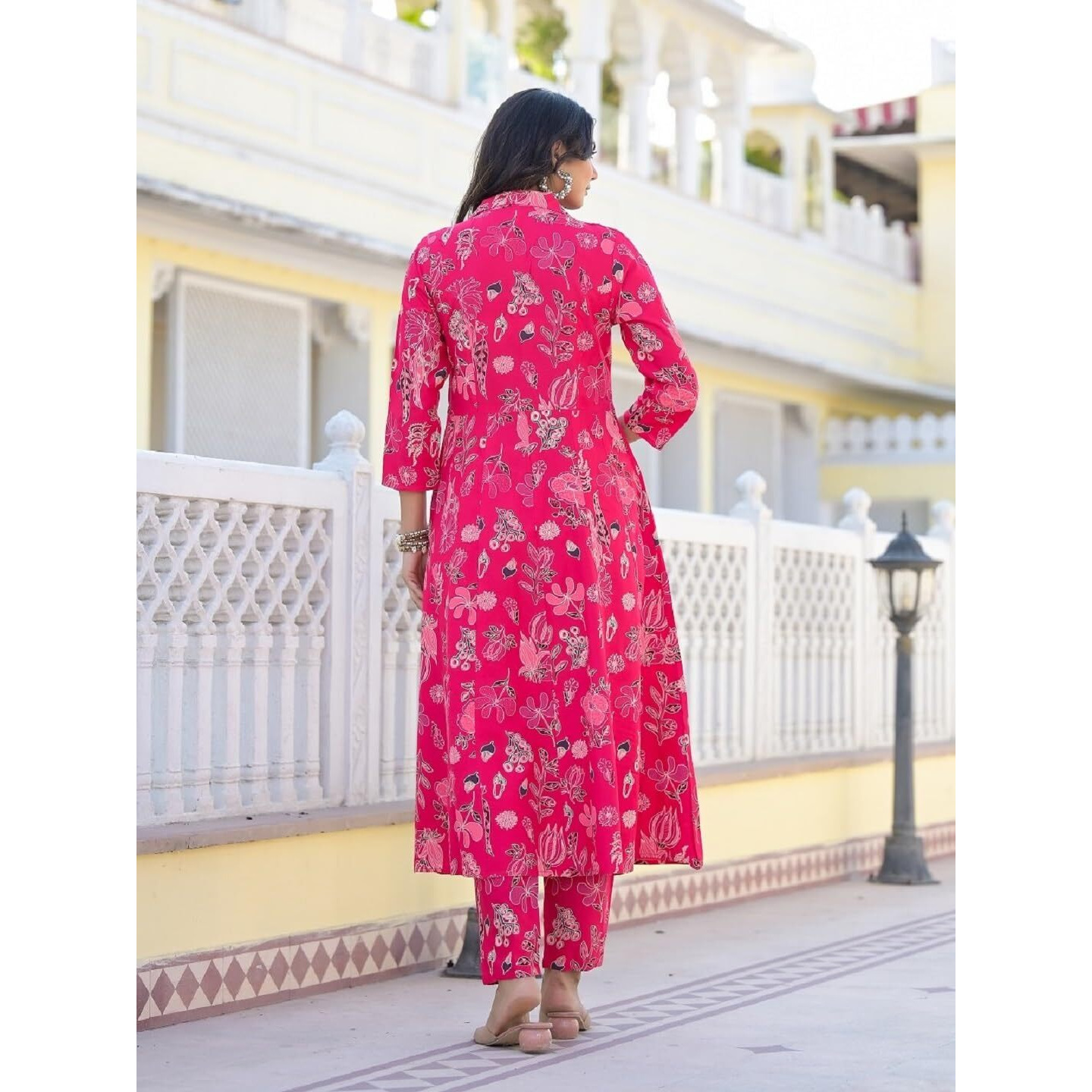 Stylum Women's Floral Printed Rayon Co-Ord Set (Csnainapink40_Pink, L)