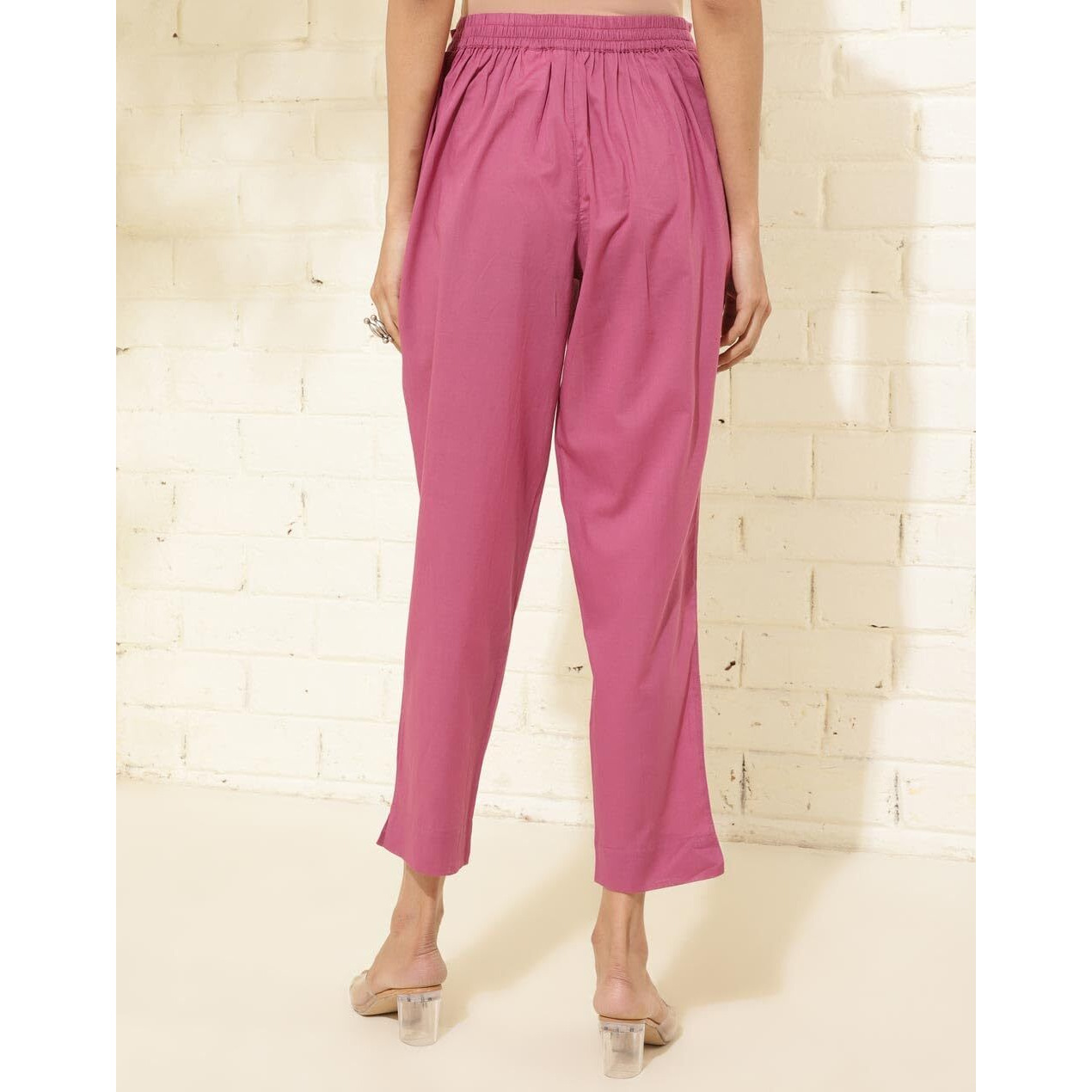 Fabindia Women's Regular Casual Pants (2124217Wine_Magenta