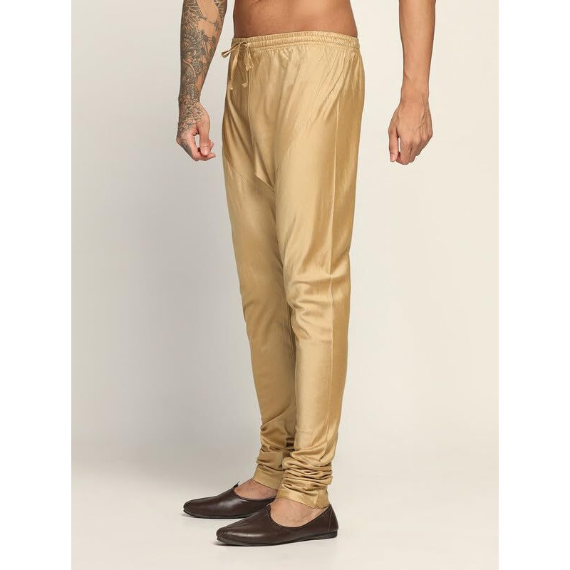 Kisah Men's Churidar, Solid Gold Cotton Blend (44)