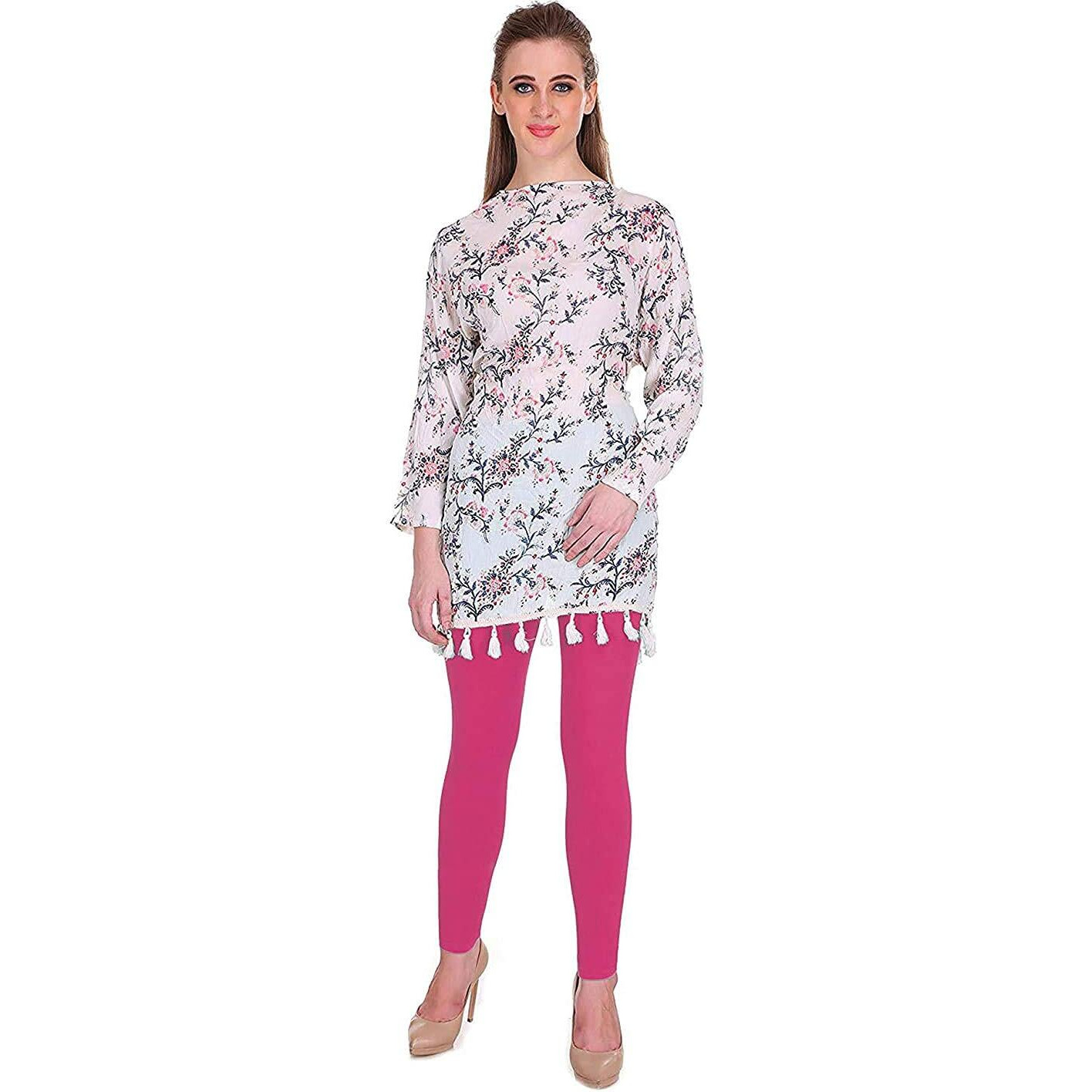 Shasmi Women's Stretch Leggings Xl Ankle Pink 7_Rani 2Xl