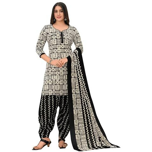 Yashika Unstiched Crepe Dress Materials | Crepe Salwar Suit For Women With Dupatta | Suit Material For Women Unstitched (Ys-Shaziya Black Fc)