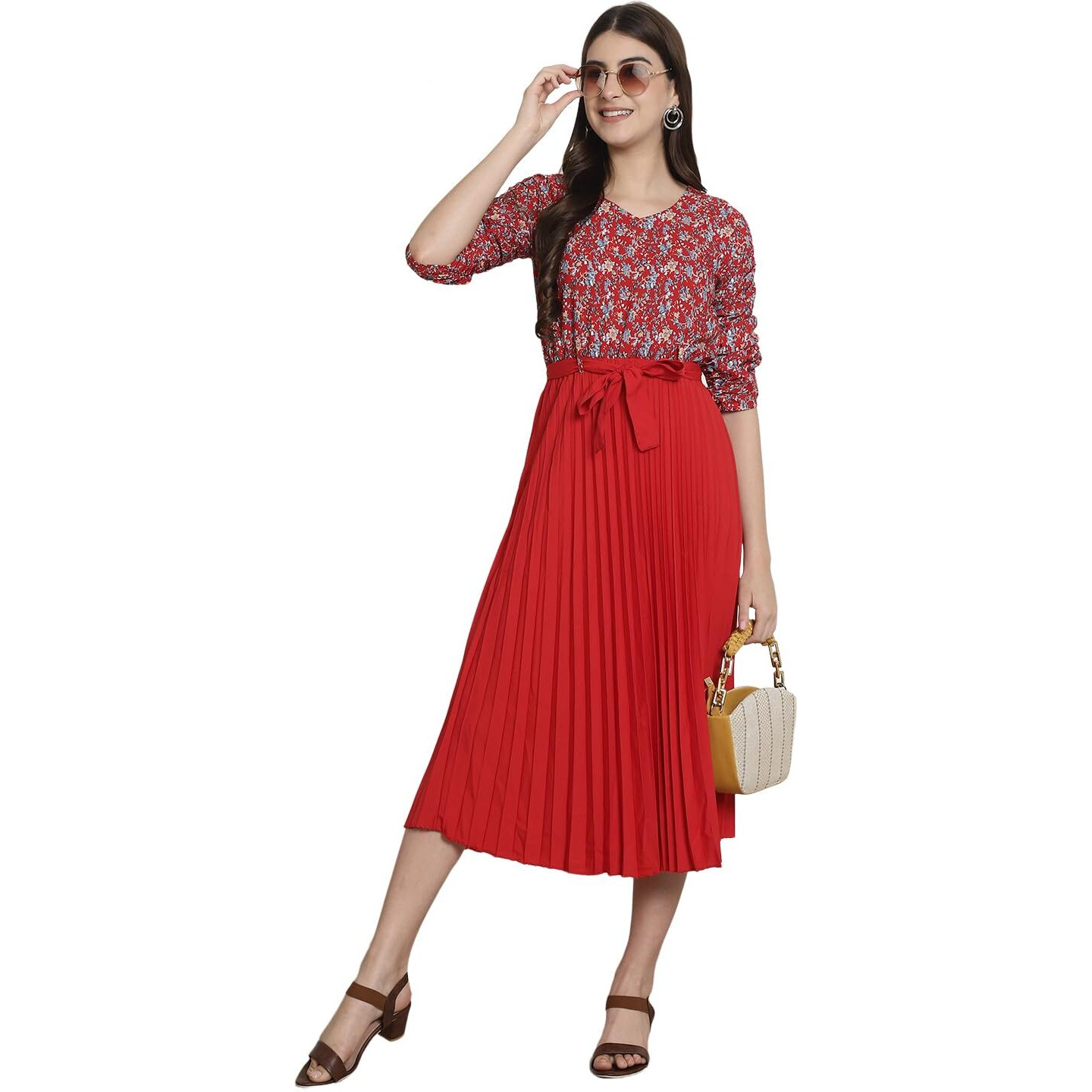 Tee Projekt Polyester Red Dress For Women