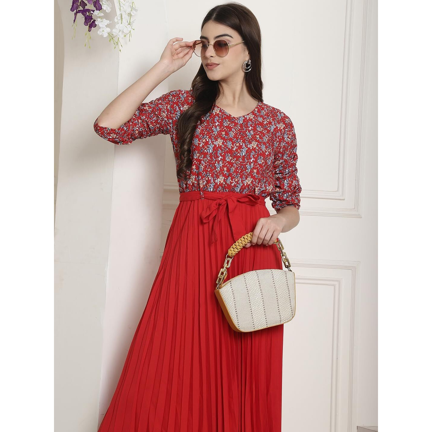 Tee Projekt Polyester Red Dress For Women