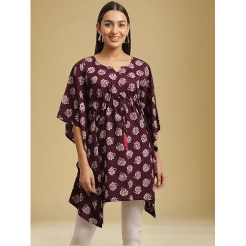 Tee Projekt Casual Crepe Kimino Sleeves Women's Kaftan Dress Ll Kaftan Casual & Everyday Kurta (Pack Of 2)