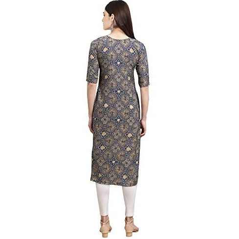Pinkmint Women's Crepe Digital Print Straight Kurta [Pack Of 4](Nv-329-341-365-362-M)