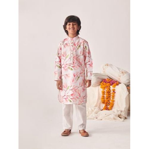 Pspeaches Boys Floral Printed Regular Kurta With Pyjamas