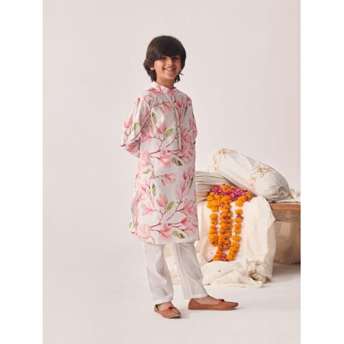 Pspeaches Boys Floral Printed Regular Kurta With Pyjamas