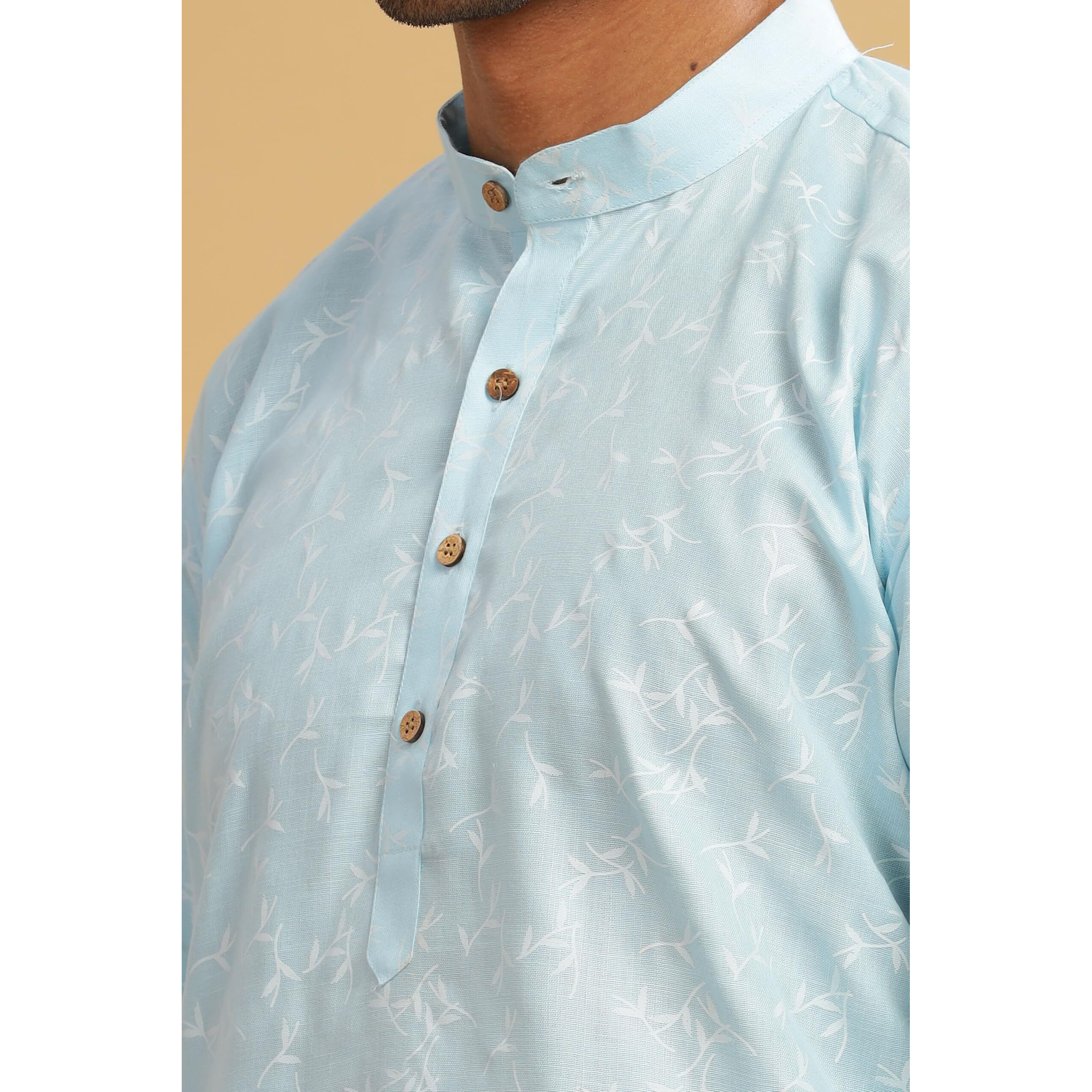 Be Active Men's Cotton Regular Kurta (C-599-2_Blue-1