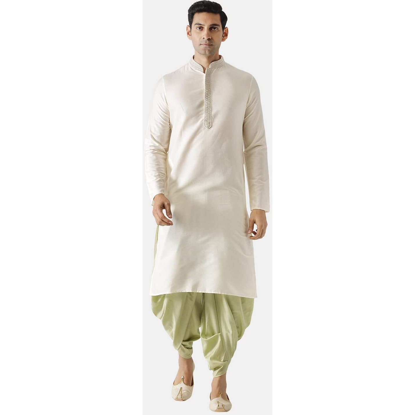 Kisah Men's Indian Ethnic Wear Kurta For Wedding & Festivals | Cream | Size 42 | Ka-0549-42