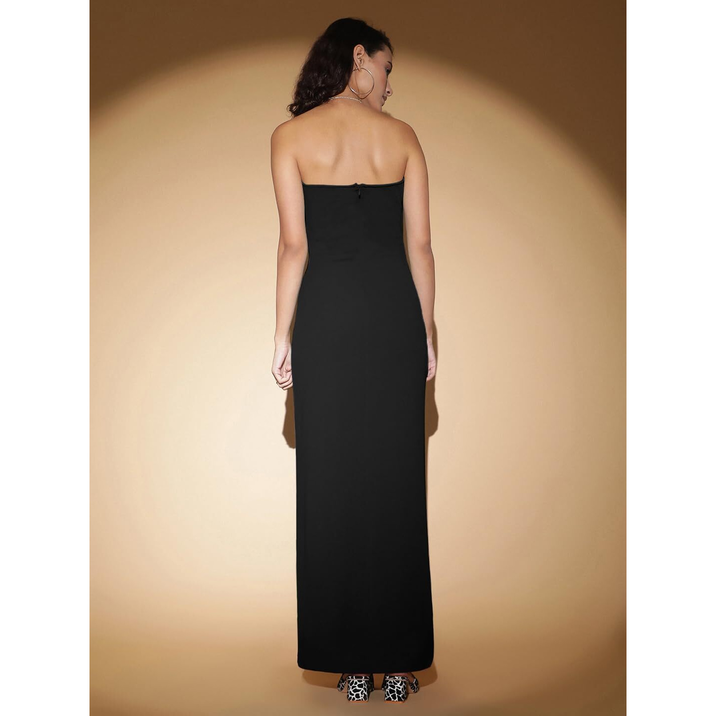 Kotty Women's Bodycon Midi Dress(Black,M)