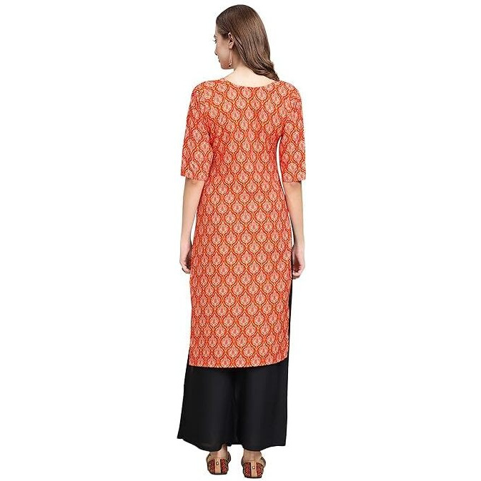 Pinkmint Women's Crepe Digital Print Straight Kurta [Pack Of 6] Multicolour
