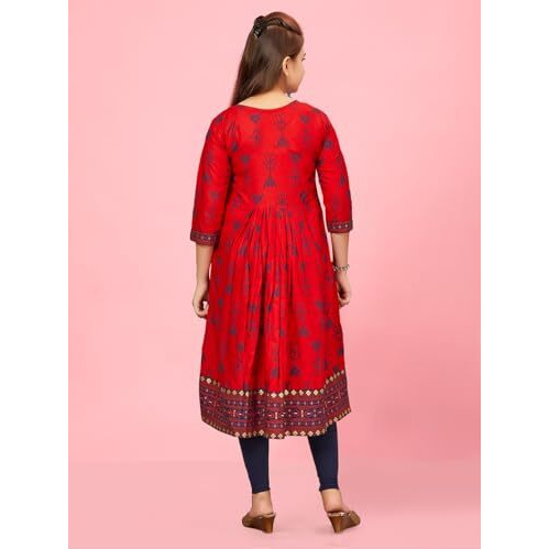 Aarika Girls Red Colour Cotton Kurti (Kurti-K-Ap-1116-Red-36)
